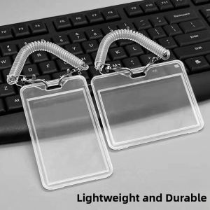 Lightweight Thin Transparent Card Holder for Campus Cards Kindergarten Pickup Cards Double Sided ID Badge Protector Cover