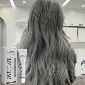 【Favorable Discount】EELHOE Dye Hair Gray Color Gentle Hair Silver Hair Dye Cream Hair Care Hair Dye Long-Lasting Hair Dye Cream Smoky Gray 100ml