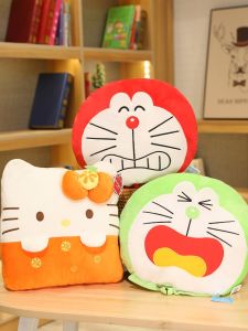 HelloKitty Plush Pillow Doll Warm Hand Kitty Cat Toy Soft Stuffed Toys for Children And Adults Doraemon Machine Cat Design