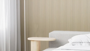 Wpc wall Panels Wood grain Grille Board Fluted design Eco-friendly waterproof Wall Panel for TV ground and wall decor