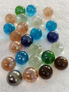 25mm Micro Glass Bead 2.5cm Multicolor Large Glass Ball Transparent Sea Blue Dark Blue Green Amber Mixed Color