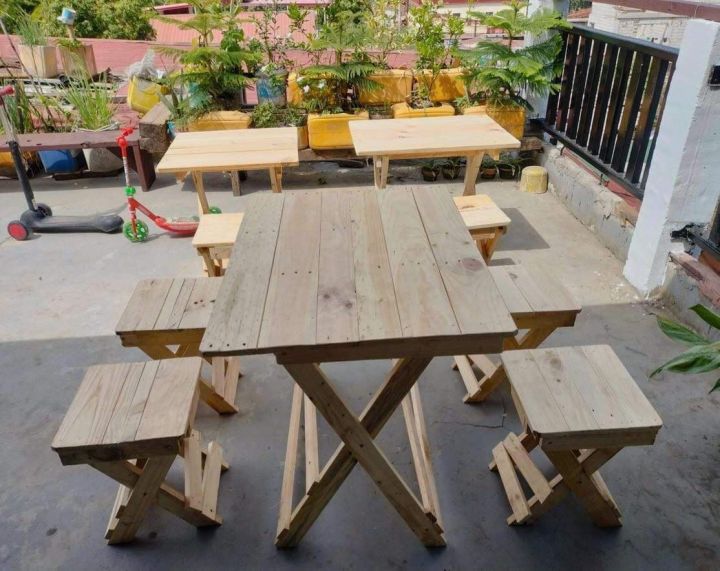 Wooden Folding Table and Chair Lazada PH