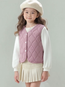 [MOD KIDS] เสื้อกั๊กผ้าฝ้ายสำหรับเด็กอบอุ่นและเย็นสบายสำหรับเด็กอายุ 3-13 ปี