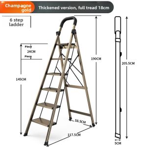 AOPENG | Safety Foldable Extension Aluminum Thickening Multi-function Step Ladder