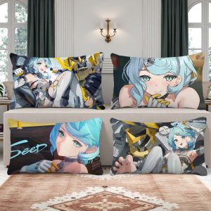 game Seed Zenless Zone Zero ZZZ art new cushion cover Rectangle Pillow Cover Home Sofa living Room Office Coffee Shop Pillowcase