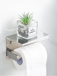 Toilet Tissue Box 304 Stainless Steel Toilet Paper Box Waterproof Paper Extraction Box Toilet Paper Holder Tissue Holder Punch-Free Thickened