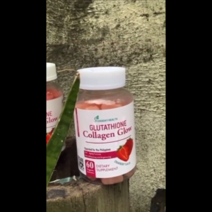 Nature Glow Glutathione Collagen Glow dietary supplement with strawberry flavor 60 capsules anti-aging and brightening benefits