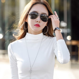 Thickened Pure Cotton Base Shirt Womens Autumn Winter Long Sleeve T-Shirt Inner Fashionable Small Shirt Thickened Autumn Clothes Coffee Color Top