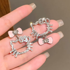 Elegant Butterfly Knot KT Cat Ear Studs Versatile Minimalist Cold Style Fashion Earrings Alloy/Plated Silver/Plated Gold