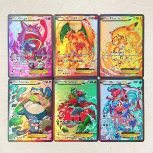M&G | 6pcs Gengar Charizard Pikachu EX Cards DIY Holographic Foil Texture CardPerfect Condition Premium Anime Collection Card