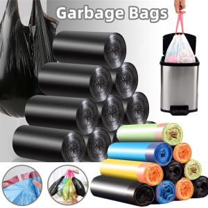 50/75PCS Trash Bags Disposable Ultra Thicken Drawstring Garbage Bags Compostable Kitchen Degradable Wastebasket Bag
