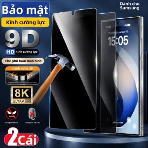 2 Miếng Dán Bảo Vệ Màn Hình Kính Cường Lực Toàn Màn Hình Chống Trầy Xước Chống Vân Tay Cho Samsung Ultra S23 S22 S21 Plus S24 S25 FE