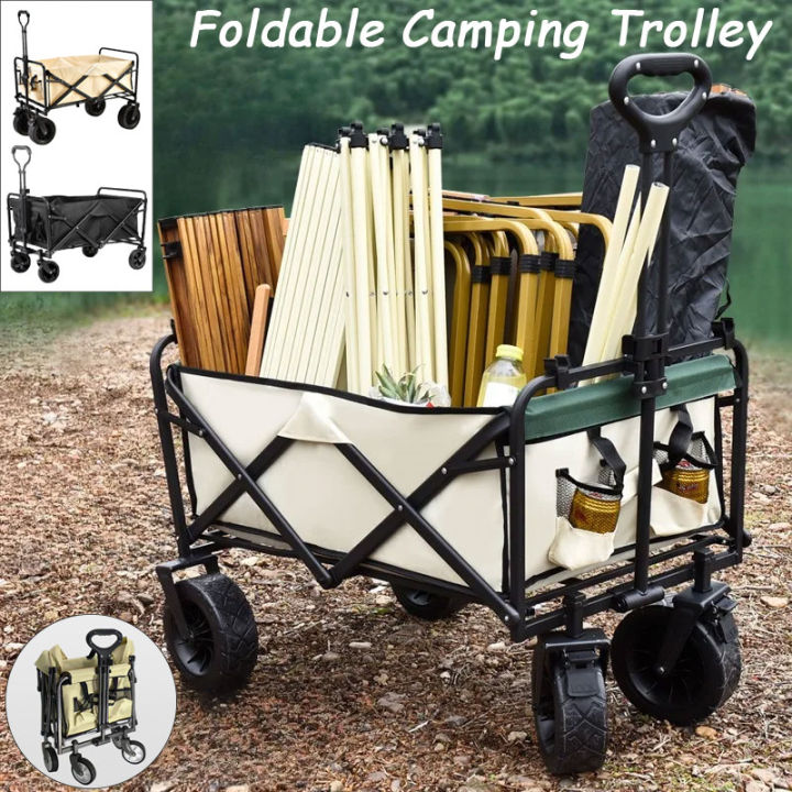 Outdoor Cart Camping Picnic Pull Carts Travel Detachable Wheels Bear