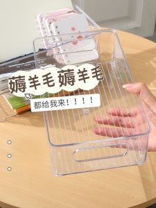 Desktop Storage Box Transparent Cosmetic Mask Finishing Box Acrylic Snack Basket For Home Kitchen Sundries Storage Box