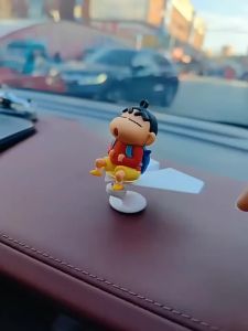 Rotating Paper Plane Car Dashboard Ornament Decompression Funny New Style Crayon Shin Chan Car Interior Decoration