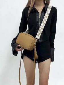 Túi Đeo Chéo Nữ Cổ Điển Bằng Da PU Túi Đeo Vai Thời Trang Sử Dụng Hàng Ngày Dây Đeo Rộng Có Khóa Kéo Màu Trơn