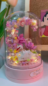 Flower cake building blocks preserved flowers roseshyacinths and puzzle toy ornaments