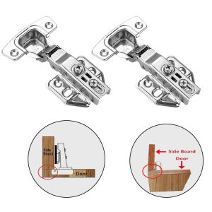 2-20Pcs Stainless Steel Cabinet Door Hinges Hydraulic Damper Buffer Soft Close Quiet Wardrobe Door Concealed Hinges with Screws