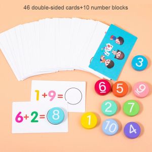 Childrens Math Learning Game Number Cards Montessori Wooden Addition And Subtraction Practice Arithmetic Logical Thinking