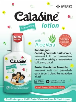 Caladine Lotion Fresh & Calming With Aleo Vera 50 ml - Merawat Kulit Kemerahan dan Gatal Karena Iritasi