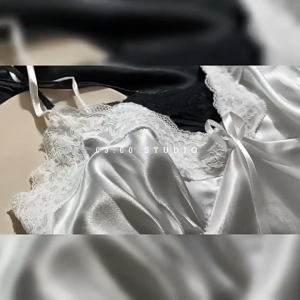 FASHLOVER Pajama Underpants Set Women Summer Lace Slit Nightgown Thin Camisole Nightwear