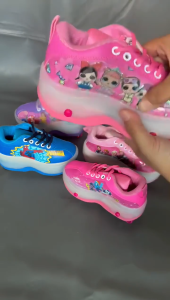 Sepatu Roda Anak Roda 4 Model Mobil Pemula Full Menyala Sepatu Roda Karakter 2 In 1