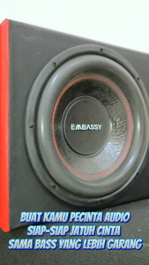 Paket Combo Speaker Subwoofer Embassy ES 1202J Plus Box Terminal Kotak Dan Corong Angin