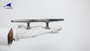 AndyMarine 8/10/12/15 inch Boats Hollow Cleat Polished Hardware Marine Stainless Steel Flat Deck Mooring Auto Yacht Accessories