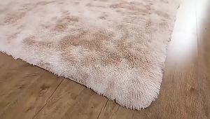 VIKAMA Solid Color Oval Fluffy Area Rug Durable Easy Care Soft Floor Mat For Bedside Dormitory Living Room Home Decor