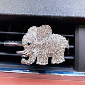 Alloy Rhinestones Rhinestone Elephant Cartoon Air Vent Aromatherapy Clip Car Creative Perfume Clip Car Interior Aromatherapy