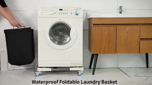 Sincecu Elegant Waterproof Collapsible Linen Laundry Hamper with Lid - Storage for Home Bathroom & Nursery