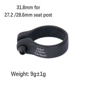 Bicycle Carbon Fiber Seat Tube Clamp 31.8/34.9mm MTB/Road Bike Carbon Clamps Applicable to 27.2/30.9/31.6 Seat Post