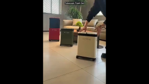 【Lucky Home】 Telescopic Trash Can / 20L Kitchen Waste Bin / Adjustable No-Bend Height / Wheels