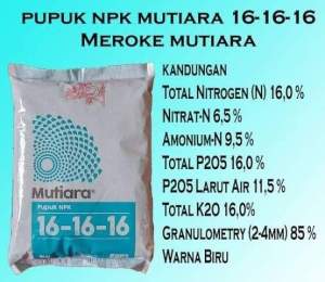 PUPUK NPK MUTIARA 161616 1kg asli kemasan pabrik