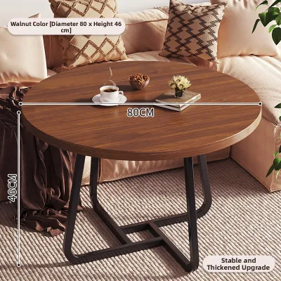 FWTDF | Mid Century Style Round Walnut Wood Coffee Table
