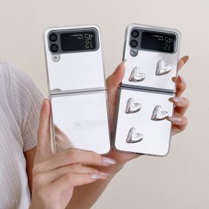 FLOVEME for Samsung Galaxy Z Flip 4 Samsung Galaxy Z Flip 3 Small Love Mirror Phone Case