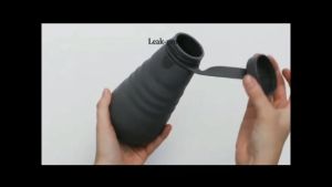 TQS SG Stock 500ml Silicone Bottle with Foldable Design Leak proof Reusable Collapsible Water Bottle for Travel Gym Camping