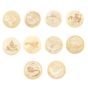 【NEW】 Whale Fire Lacquer Seals Retro Brass Sealing Wax Printhead DIY 30mm Gold-plated Multipurpose Craft Supplies Decor Tool for Wedding Invitation
