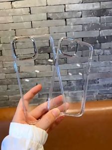 Ốp lưng iPhone Trong Suốt Camera Vuông Viền Xi Bạc