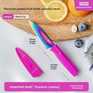 Kuhn Rikon | Sharp Titanium-Coated Portable Home Stainless Steel Fruit Knife