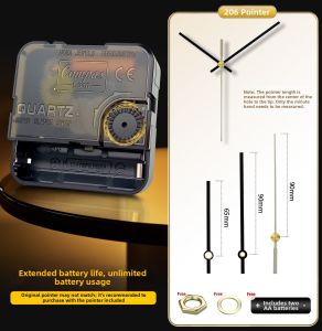 Compas | Silent Sweeping Mechanism for Cross Stitch Wall Clocks Quartz Movement