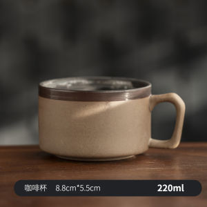 Handmade Japanese Style Thick Ceramics Coffee Cup Creative Couple Tea Cup Retro Personal Breakfast Milk Cup Artistic Mugs