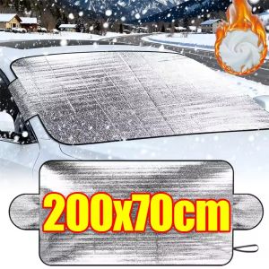 ที่บังแดดหน้ารถยนต์หิมะปกคลุมป้องกันความเย็นจัดน้ำแข็งกันแสงยูวีฟิล์มอะลูมิเนียมแบบหนาแว่นตาว่ายน้ำสำหรับอุปกรณ์ตกแต่งรถยนต์ฤดูร้อนฤดูหนาว