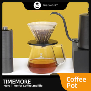 TIMEMORE Coffee Tea Pot 360ml 600ml  Milk Mugs Contracted For Kitchen Free Gift Glass Cover with Silicon Ring