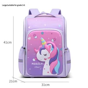 THREE ELEPHANTS NEW 3D cartoon Kids School Bag (6-15Y)waterproof Large Capacity Children’s School Backpack ergonomic Spine Protection Primary School student Bag Backpack with Reflective Strips