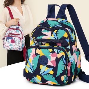 กระเป๋าเป้สะพายหลังผ้าไนลอนพิมพ์ลายแฟชั่นสำหรับเด็กนักเรียน กระเป๋าเดินทางสำหรับผู้หญิง ความจุขนาดใหญ่ น้ำหนักเบา ป้องกันน้ำ