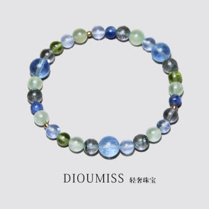 Diou squint five element wood water natural green ghost bracelet sea blue treasure grape stone bracelet 18k original womens style