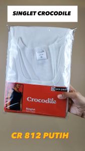 Kaos Singlet Pria CROCODILE CR 812 PUTIH ISI 3Pcs