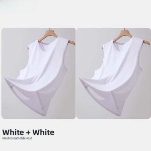 Miiow | Mens Summer Sporty Vest Thin Round Neck Sleeveless Outerwear Solid Color Casual Breathable Tank Top Polyester Spandex Blend