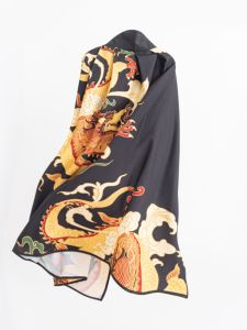 Dragon Patterned Shawl Hanfu Accessory Smooth Hanging Sensation Halloween Costume Outerwear Elegant Draping Childrens Apparel
